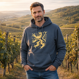 Pfälzer Löwe - Hoodie Stick Unisex dunkelgrau / gold