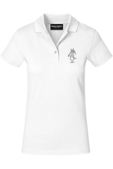 Elwetritsch Polohemd für Damen in weiß. Pfalzliebe - Pfalzshirts von Pfalzkult aus Bad Dürkheim  