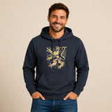 Pfälzer Löwe - Hoodie Stick Unisex dunkelgrau / gold