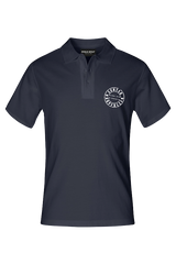 Dunkelblaues Herren Polohemd mit dem Aufdruck "Echter Kurpfälzer" von Pfalz-Kult. Trendige Mode aus der Pfalz für Pälzr.