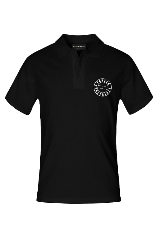 Schwarz Herren Polohemd mit dem Aufdruck "Echter Kurpfälzer" von Pfalz-Kult. Trendige Mode aus der Pfalz für Pälzr.