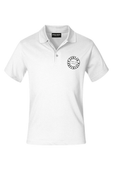 Weißes Herren Polohemd mit dem Aufdruck "Echter Kurpfälzer" von Pfalz-Kult. Trendige Mode aus der Pfalz für Pälzr.