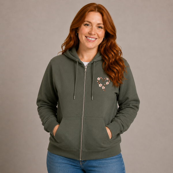 Mandelblüte - Zip-Hoodie Unisex