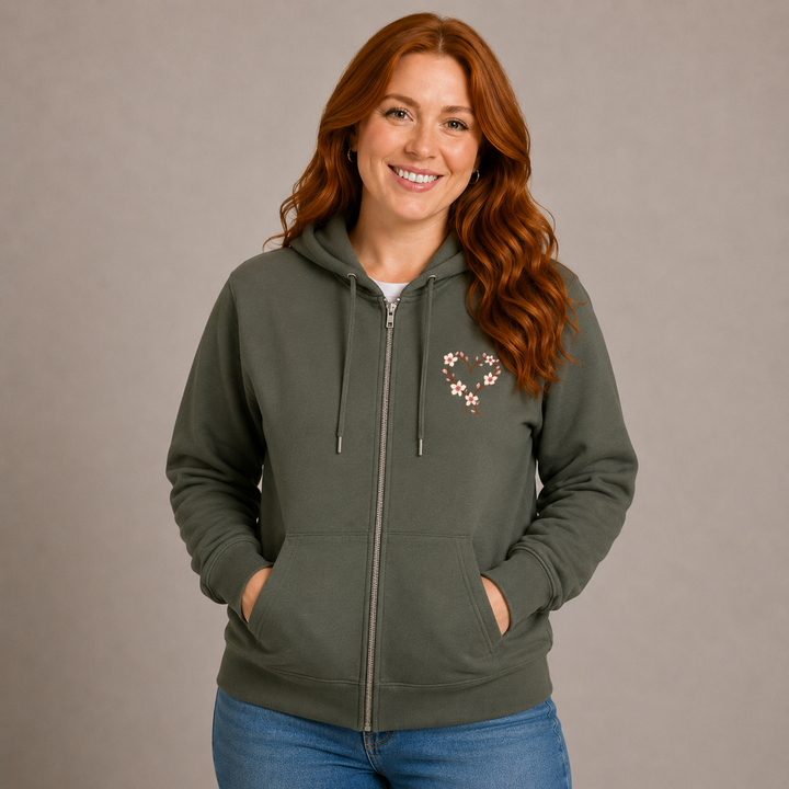 Mandelblüte - Zip-Hoodie Unisex
