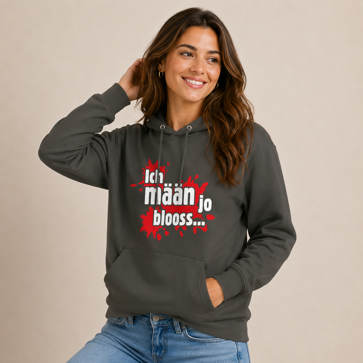 Ich mäan jo blooss (rot) - Hoodie Unisex