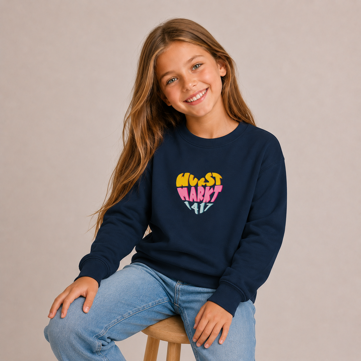 Wurstmarkt-Herz bunt - Kinder Sweater