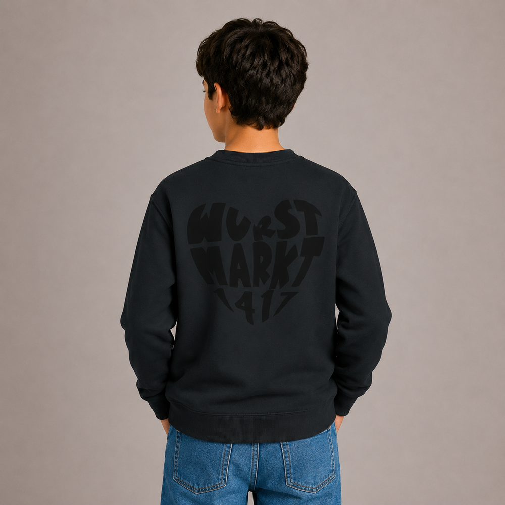 Wurstmarkt-Herz schwarz - Kinder Sweater