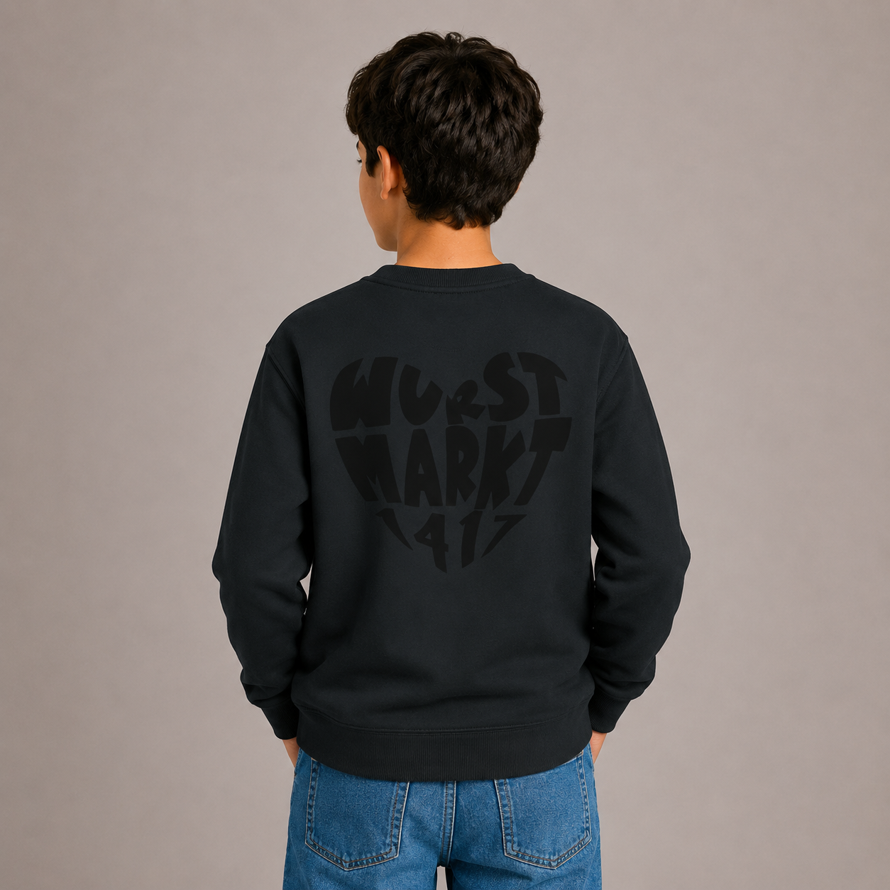 Wurstmarkt-Herz schwarz - Kinder Sweater
