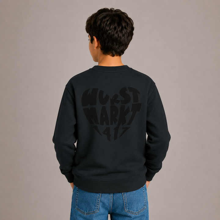 Wurstmarkt-Herz schwarz - Kinder Sweater