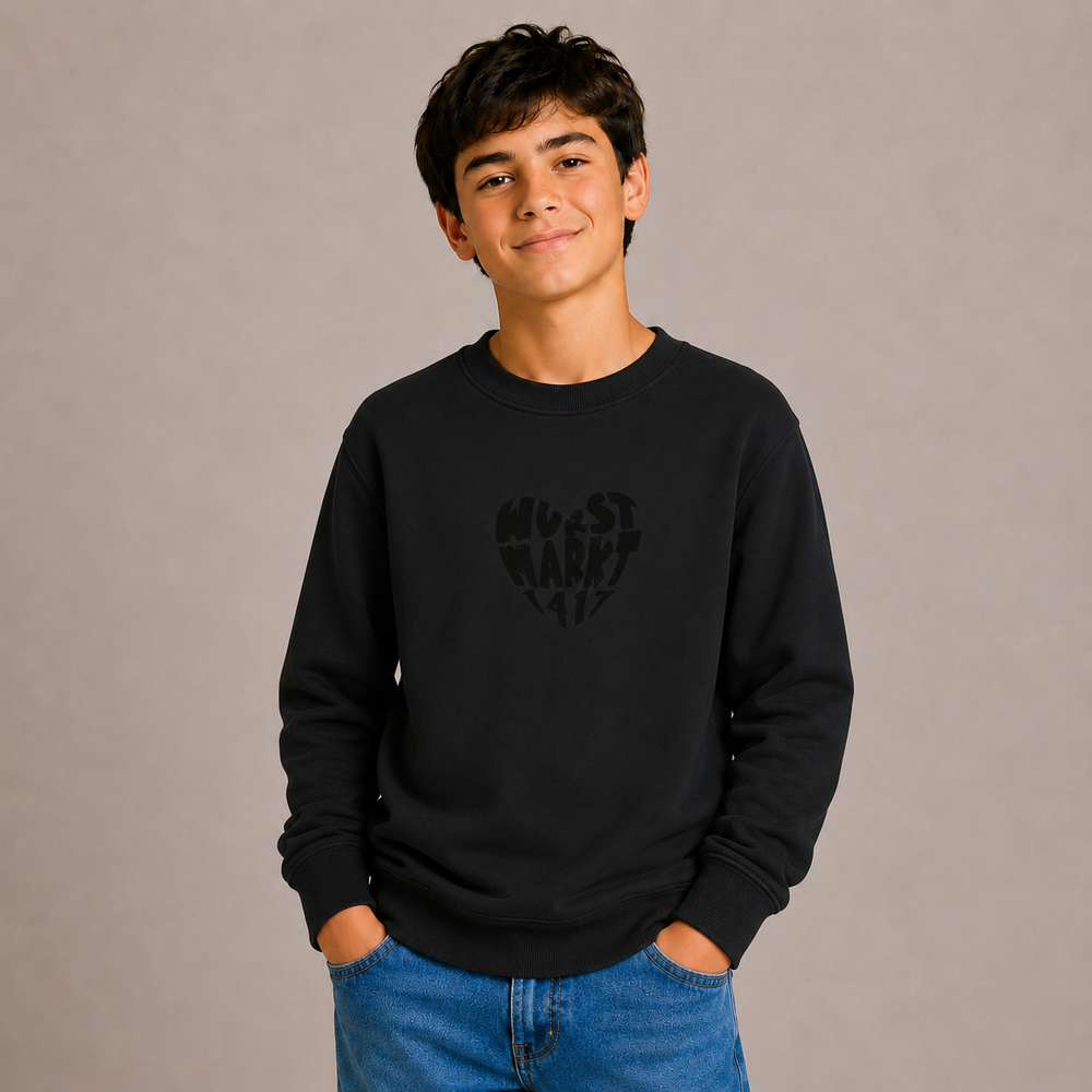 Wurstmarkt-Herz schwarz - Kinder Sweater