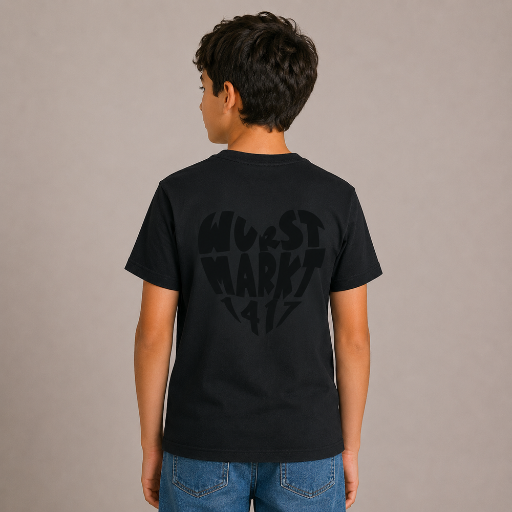 Wurstmarkt-Herz schwarz - Kinder T-Shirt