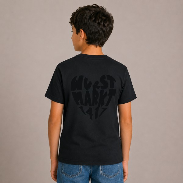 Wurstmarkt-Herz schwarz - Kinder T-Shirt