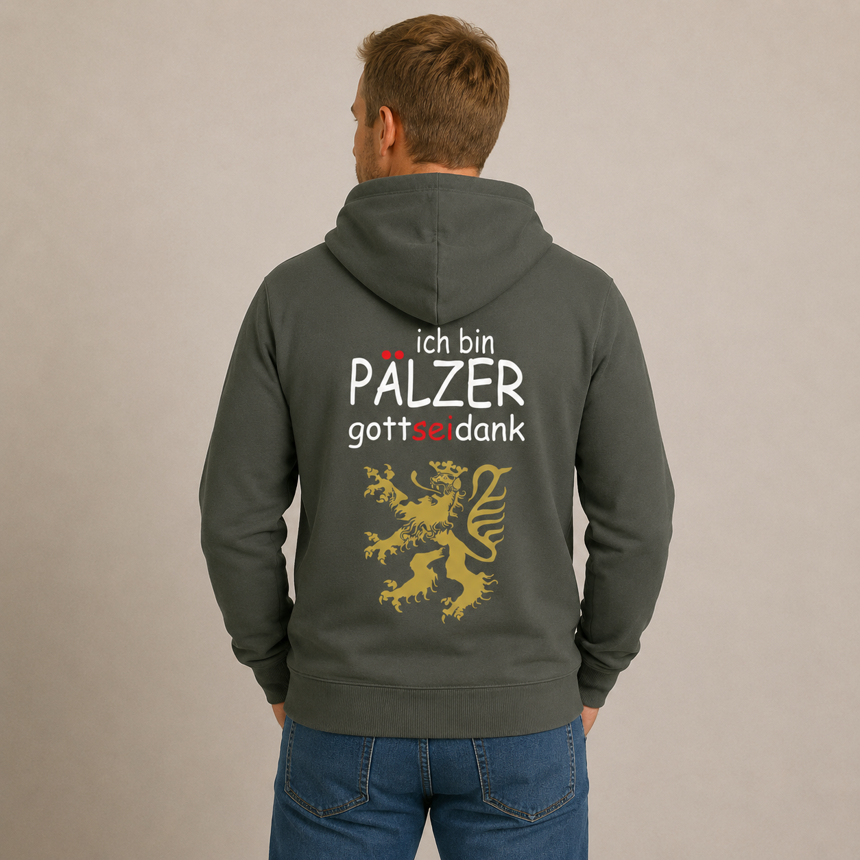 Pälzer, Gott sei Dank gold - Zip-Hoodie Unisex