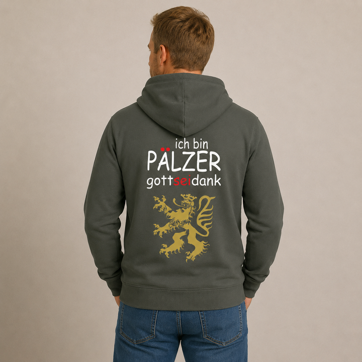 Pälzer, Gott sei Dank gold - Zip-Hoodie Unisex