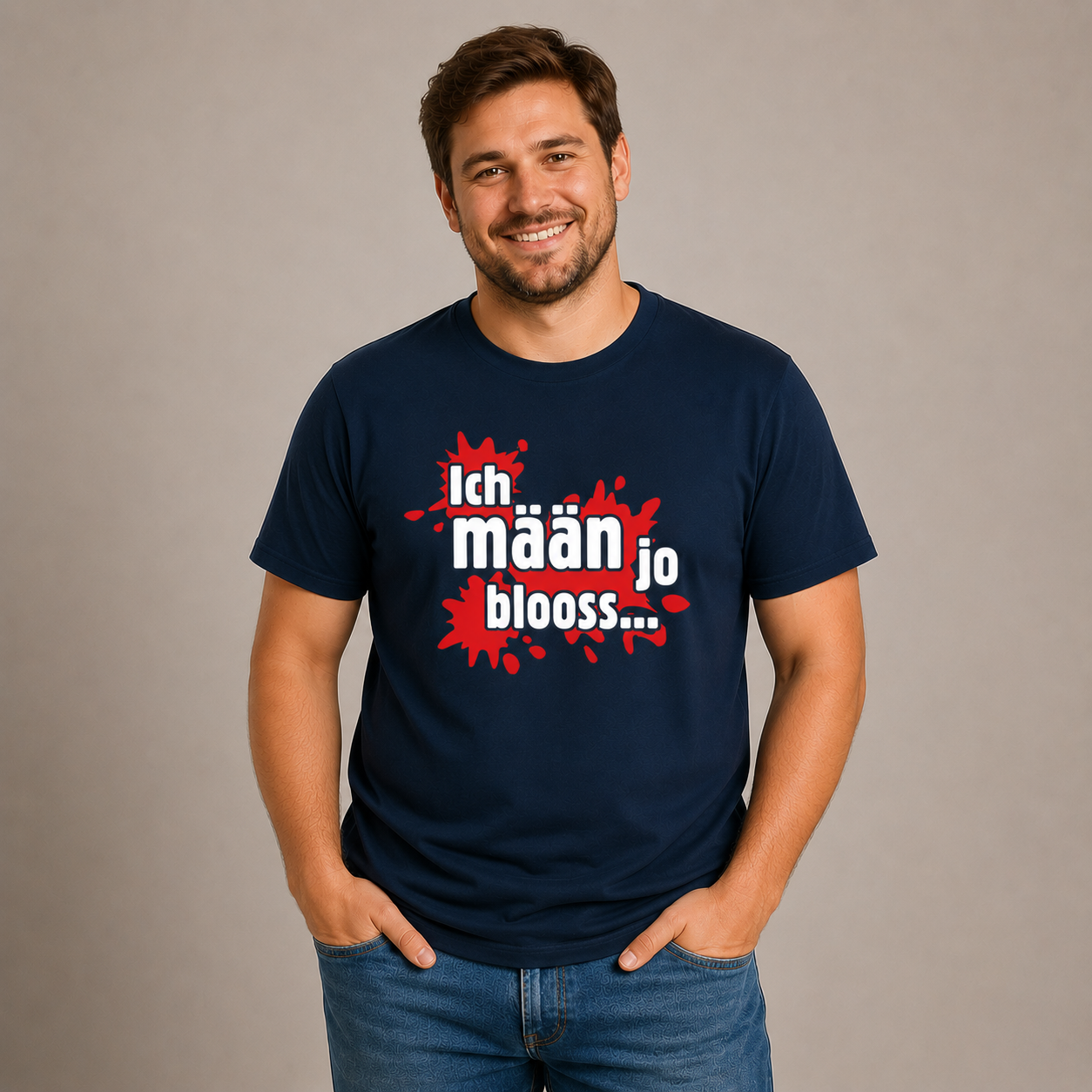 Ich mäan jo blooss (rot) - T-Shirt Unisex