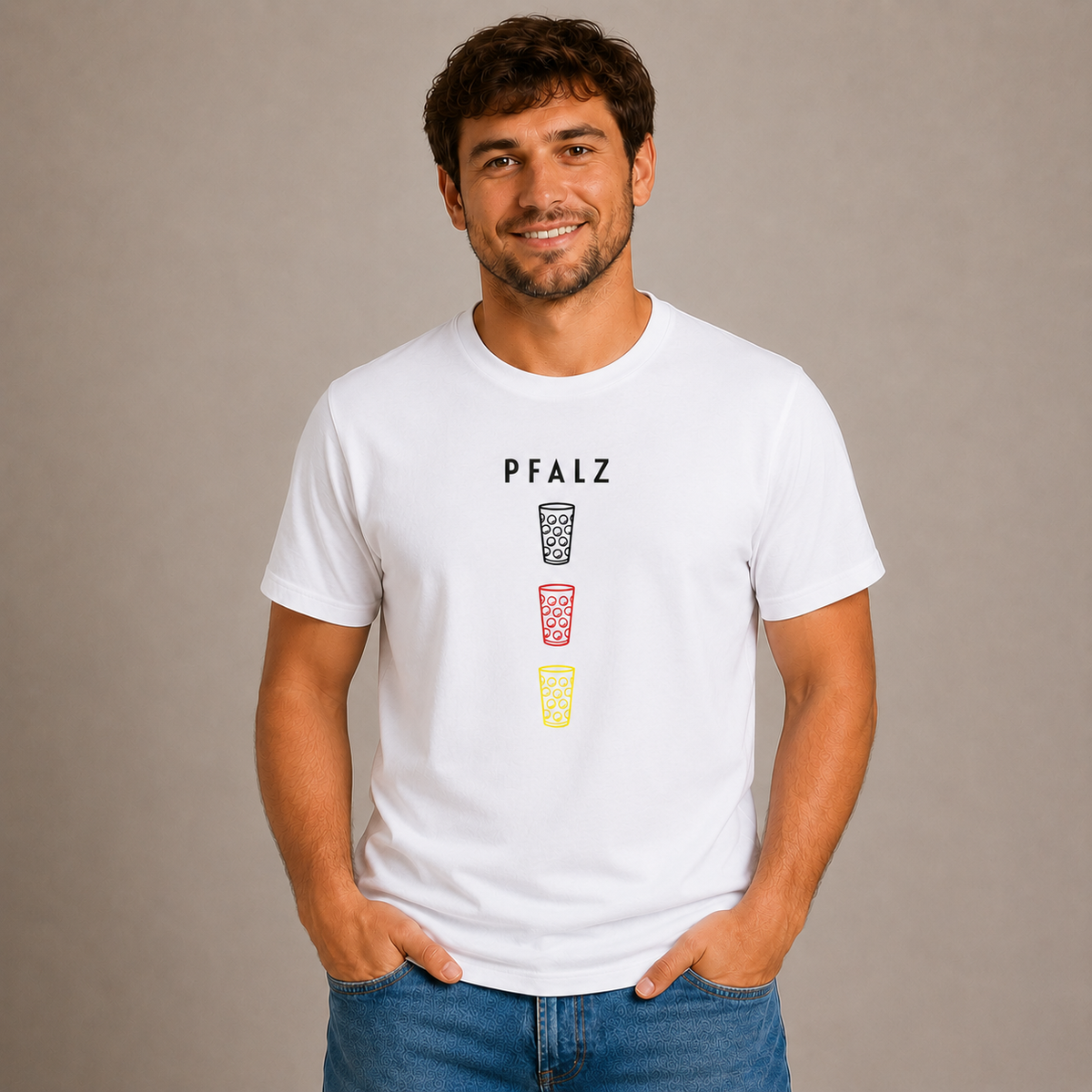 WM  PFALZ Dubbeglas Vertikal - T-Shirt Unisex