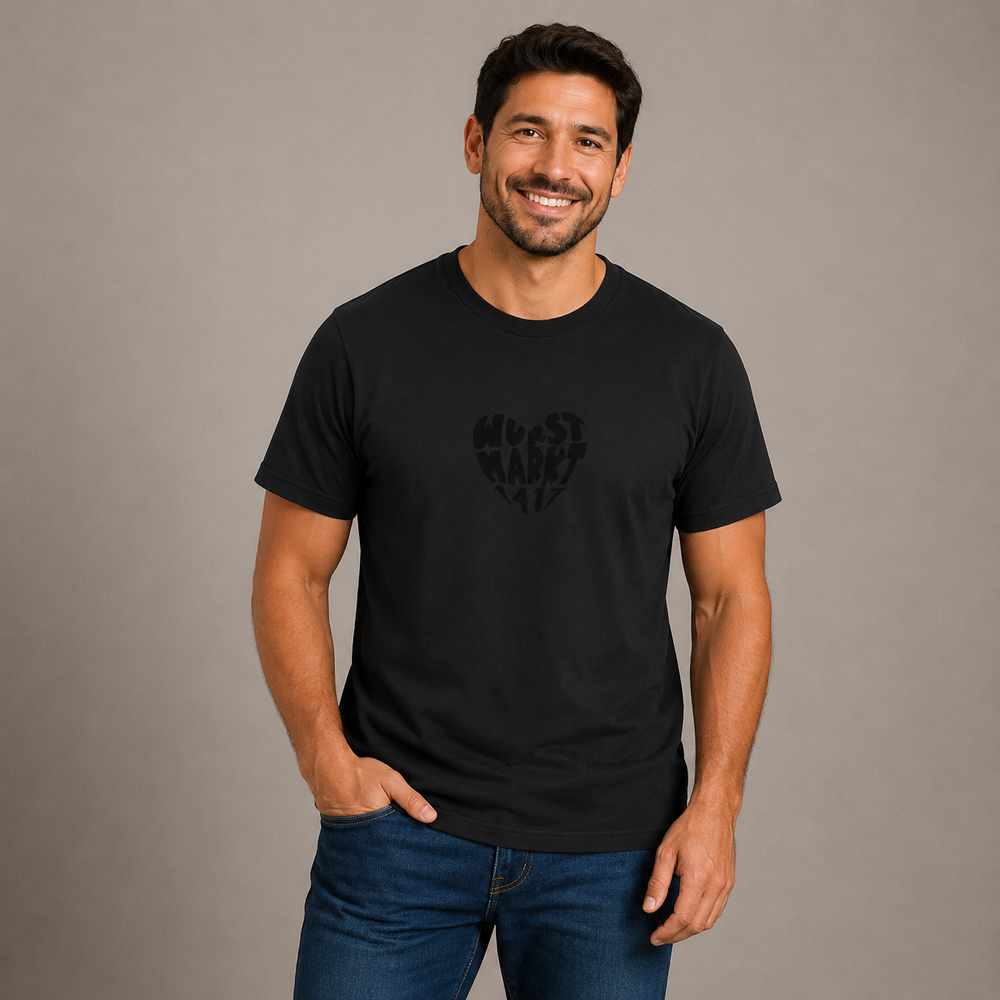 Wurstmarkt-Herz schwarz - T-Shirt Unisex