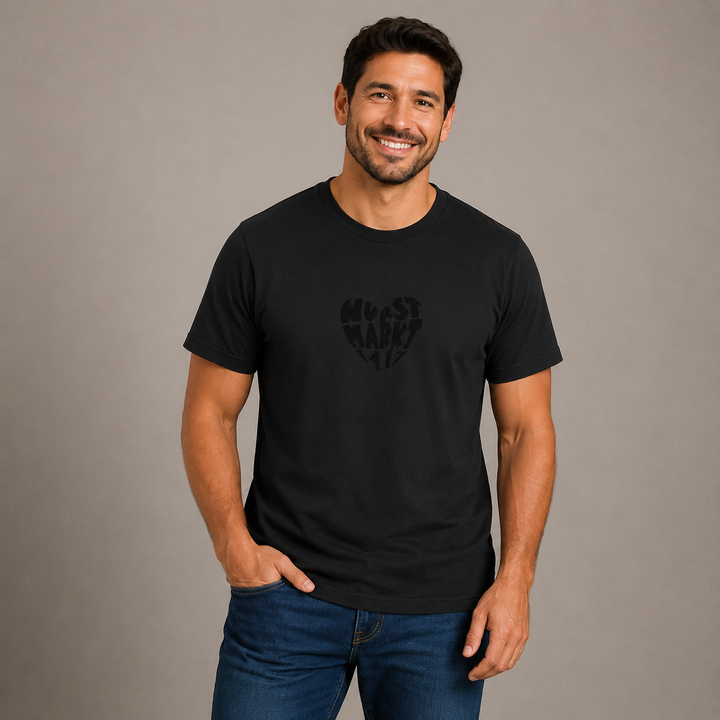 Wurstmarkt-Herz schwarz - T-Shirt Unisex