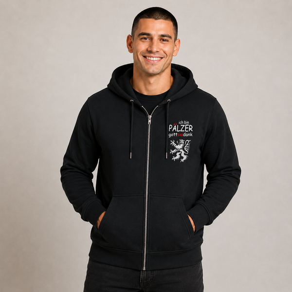 Pälzer, Gott sei Dank silber - Zip-Hoodie Unisex