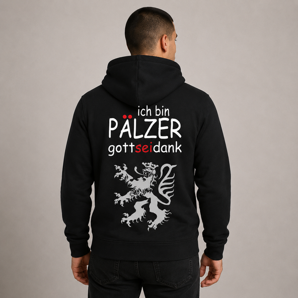 Pälzer, Gott sei Dank silber - Zip-Hoodie Unisex
