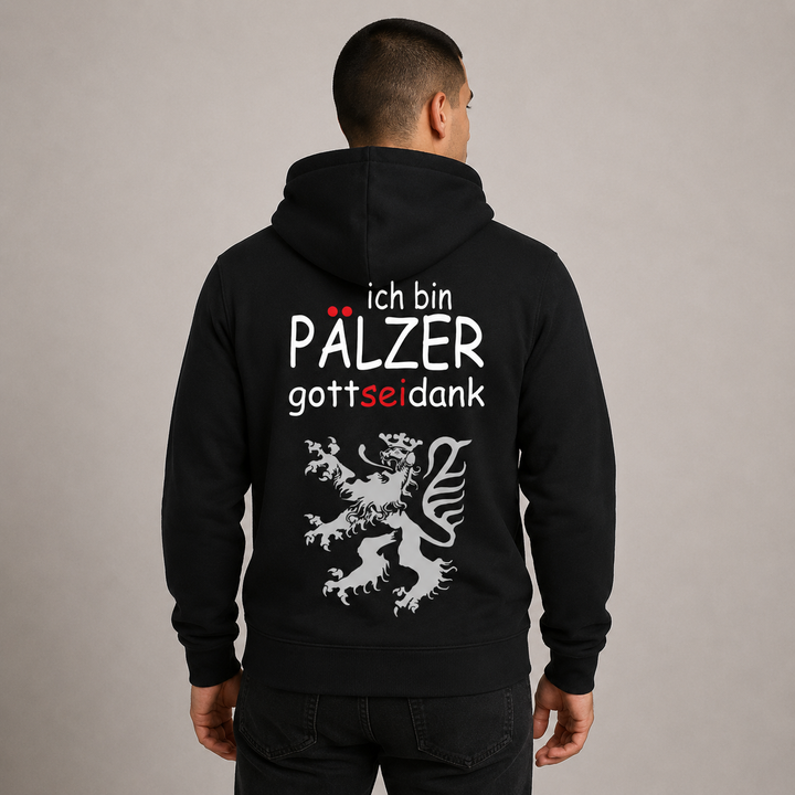 Pälzer, Gott sei Dank silber - Zip-Hoodie Unisex