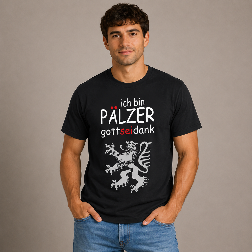 Pälzer, Gott sei Dank silber - T-Shirt Unisex