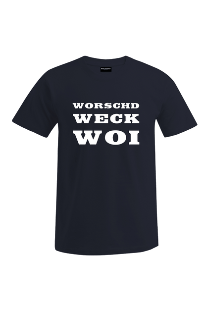 Worschd Weck Woi - Männer T-Shirt - Unisex