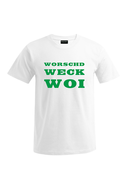 Worschd Weck Woi - Männer T-Shirt - Unisex