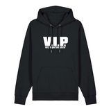 Hoodie in schwarz mit weißem Aufdruck "VIP – Very important Pälzer". 