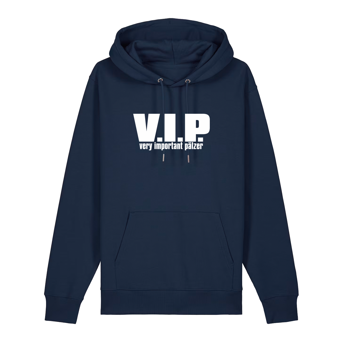 Hoodie in navy mit weißem Aufdruck "VIP – Very important Pälzer". 