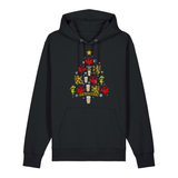 Schwarzer Hoodie mit weihnachtlichem Pfalz-Kult Design in Baumform