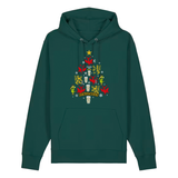 Dunkelgrüner Hoodie mit weihnachtlichem Pfalz-Kult Design in Baumform
