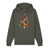 Khakifarbener Hoodie mit weihnachtlichem Pfalz-Kult Design in Baumform