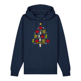 Dunkelblauer Hoodie mit weihnachtlichem Pfalz-Kult Design in Baumform