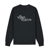Sweater in schwarz mit weißem Aufdruck "In Vino Veritas". 