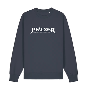 Sweater in anthrazit mit weißem Aufdruck "Pfälzer Legenden sterben nie!". 