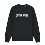 Sweater in schwarz mit weißem Aufdruck "Pfälzer Legenden sterben nie!". 