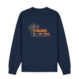 Sweater in navy mit orangenem Aufdruck „Pälzer on Tour und Baumgrafik“.