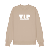 Sweater in beige mit weißem Aufdruck "VIP – Very important Pälzer". 
