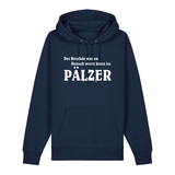 Hoodie in navy mit weißem Aufdruck "Des Beschde was en Mensch werre konn iss Pälzer". 