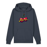 Hoodie in anthrazit mit Kirschmotiv und Schriftzug Herzkersch.