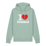 Hoodie in aloe mit weißem Aufdruck "I love Schorle".