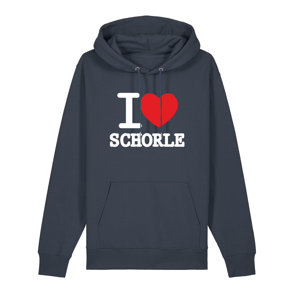 Hoodie in anthrazit mit weißem Aufdruck "I love Schorle".