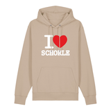 Hoodie in beige mit weißem Aufdruck "I love Schorle".