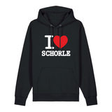 Hoodie in schwarz mit weißem Aufdruck "I love Schorle".