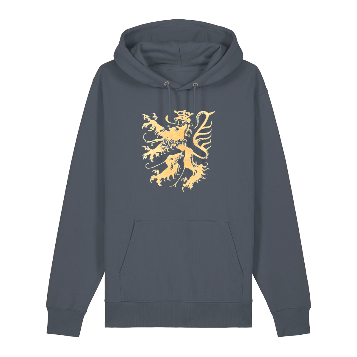 Pfälzer Löwe Hoodie Stick Unisex dunkelgrau - Gesamtansicht
