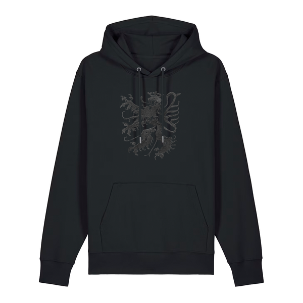 Pfälzer Löwe Hoodie Stick Unisex schwarz - Gesamtansicht
