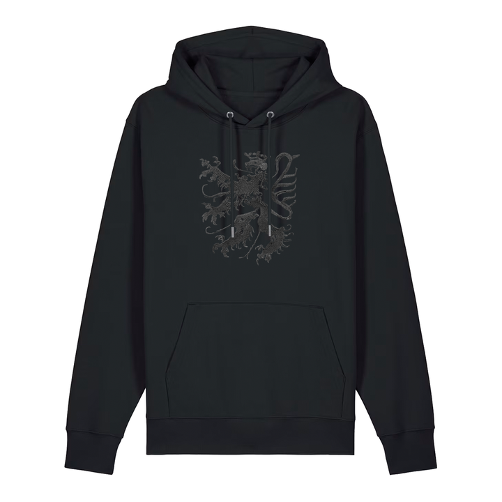 Pfälzer Löwe Hoodie Stick Unisex schwarz - Gesamtansicht
