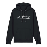 Hoodie in schwarz mit weißem Aufdruck „Lust auf Riesling“.