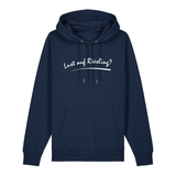 Hoodie in navy mit weißem Aufdruck „Lust auf Riesling“.